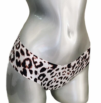 Panty descarado Victoria's Secret Sexy Illusions No Show estampado de leopardo blanco S nuevo con etiquetas Foto 1 de 4