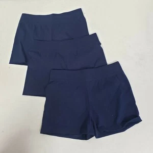 Hanes Girls' 3-Pack Jersey Short, Navy, Medium 7/8 - Picture 1 of 4