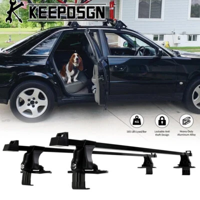 Barras transversales de techo superior portaequipajes de carga con bloqueo de aluminio para Audi A5 A6 Foto 1 de 4