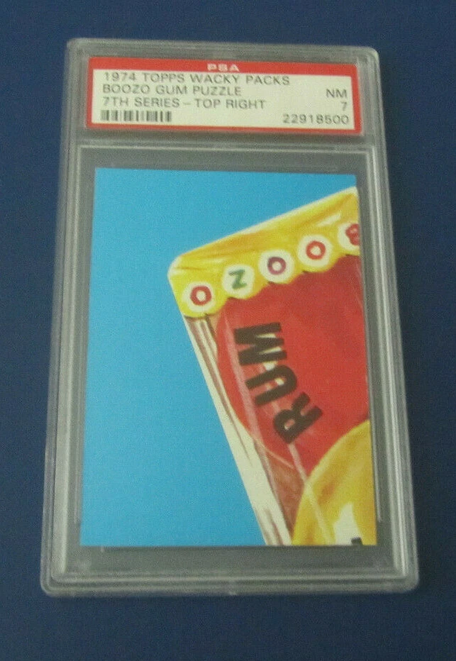 74 WACKY PACKAGES SERIES 7 BOOZCO GUM PUZZLE PIECE (TOP RIGHT) PSA 7  NM - Image 1 of 2