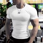Mens Slim-Fit Crew Neck T-Shirts Muscle Tops Gym Short Sleeve Casual Blouse Tee?