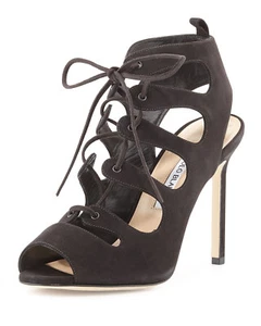 $1090 Manolo Blahnik Sandals Attal Suede Cutout Gladiator  Pumps Shoes 40- 9.5 - Picture 1 of 1