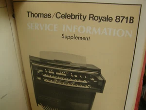 Thomas Organ Service info Supplement Model Celebrity Royal 871B - Picture 1 of 3