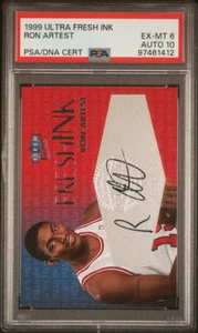 RON ARTEST 1999 FLEER ULTRA FRESH INK ROOKIE SP /1000 PSA 6 AUTO 10 POP 1 - Picture 1 of 1