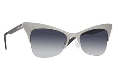 ITALIA INDEPENDENT SUNGLASSES WOMENS AUTHENTIC NEW 0504 075 CAT EYE SILVER GRAY - Image 1 of 3