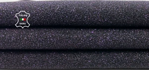 METALLIC PURPLE SHIMMER PRINT ROUGH Thick Goatskin Leather 3+sqf 1.4mm #C4550 - Picture 1 of 7