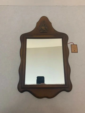 Three Mountaineers - Mirror with Eagle Emblem - Genuine Olde Pine Finish Frame Cover