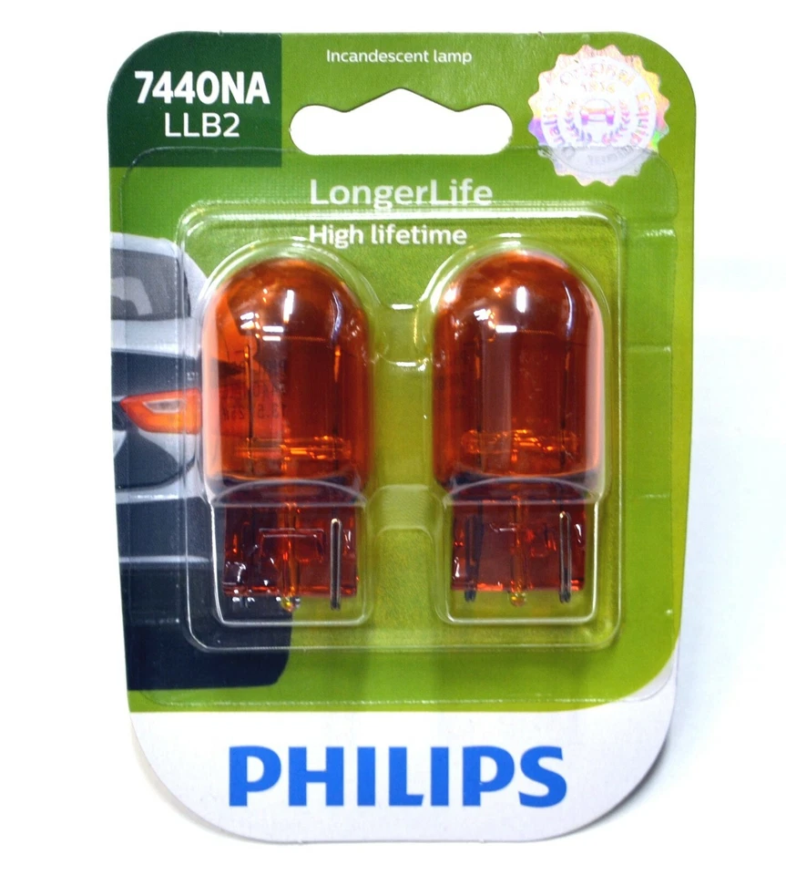 Philips LongerLife 7440NA 25W Two Bulbs Rear Turn Signal Light Replacement Stock — 第 1/4 张图片