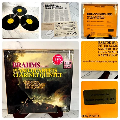 Brahms 1833-1897 Piano Quartets Clarinet Quintet Szabo Lantos Kovacs 3LP Import - Image 1 of 4