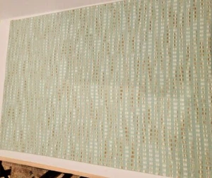 India Overseas 100% Cotton Handwoven Placemat Set of 4 Green w/ white& brown  - Picture 1 of 8