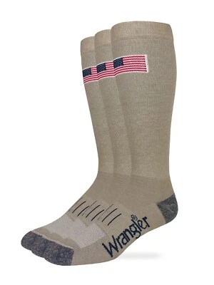 Paquete de 3 pares de calcetines altos Wrangler para hombre bandera americana todos los días occidentales Foto 1 de 3