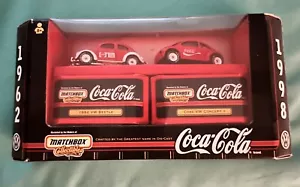 MATCHBOX COCA-COLA 2 CAR SET 1962 VW BEETLE / 1998 VW CONCEPT 1 BUG DIE-CAST - Picture 1 of 2