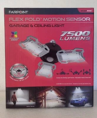 Luz LED giratoria FarPoint para garaje/techo — Modelo de 7500 lúmenes # FLFB75004 Foto 1 de 4