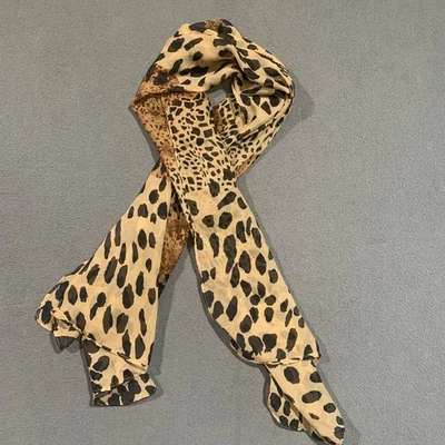 Leopard Print Scarf Animal Print Lightweight Sheer Scarf for Women - Image 1 of 4