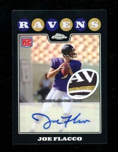 2008 Topps Chrome Joe Flacco Rookie Logo Patch Autograph Auto /25 Ravens SE964 - Picture 1 of 2