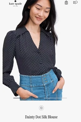 Блузка шелковая Kate Spade Dainty Dot XXS - Изображение 1 из 4