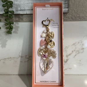 Llavero True To Form Bolso Corazón Rosa Dorado Dije - Imagen 1 de 5