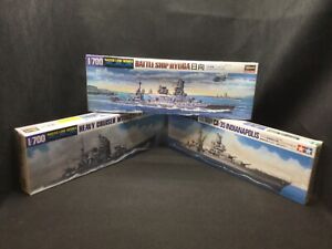Lot of (3) Water Line Series Battleships 1:700 Scale Japanese Model Kits NIB