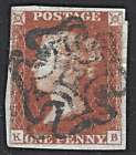 Gb Qv 1841 1D Red-Brown - Sg7 Plate 9 Printed From "Black" Plate- Letters Kb