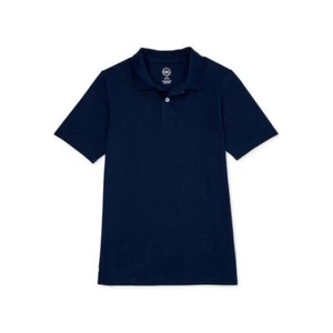 Wonder Nation Boys Short Sleeve  Tough Jersey Polo,Blue Size L/G(10-12) - Picture 1 of 3