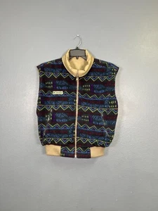 Vintage Columbia women's M Fleece Lined Reversible Retro Aztec Pattern Vest - Picture 1 of 17