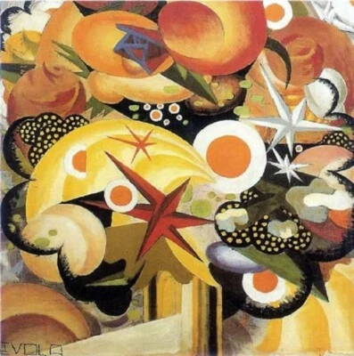 Bouquet Art Print – Julius Evola 1918 – Futurist Abstract Floral Explosion - Image 1 of 2