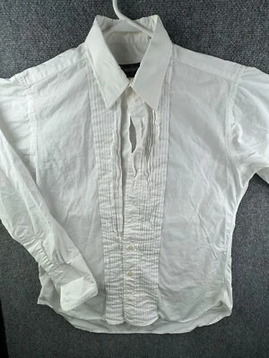 Gitman Bros Formal USA Ruffled Button Up Shirt Long Sleeve Men White 15.5 34 - Image 1 of 4
