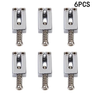 Guitar For Electric Set String Tele 6pcs For Stratocaster Silver Saddles Bridge - Picture 1 of 7