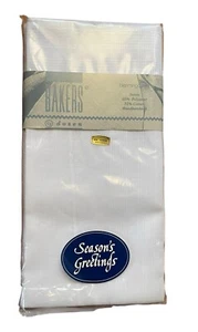 Vintage Mens Handkerchiefs Bloomingdale’s Bakers 1/2 Dozen 7 pack White NIP - Picture 1 of 3