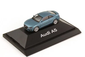 1:87 Audi A5 Coupe 8T Topasblau Blue - Dealer Edition - Herpa 5010705422 - Picture 1 of 8