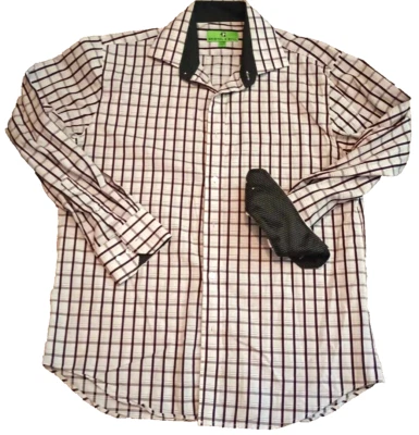 Camisa Bristol & Bull Para Hombre Grande Blanca Azul Cuadros Manga Larga Abotonada Puño Abatible Foto 1 de 4
