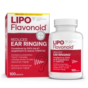 Lipo Flavonoid Reduces Ear Ringing Tinnitus 1,000 mg Caplets, 100 Count - Picture 1 of 7