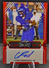 2022 Leaf Draft - Chris Rodriguez Jr. Autograph BA-CRJ (RC) RED