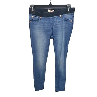 L.E.I Womens Size S Blue Solid Maternity Skinny Jeans - Image 1 of 4