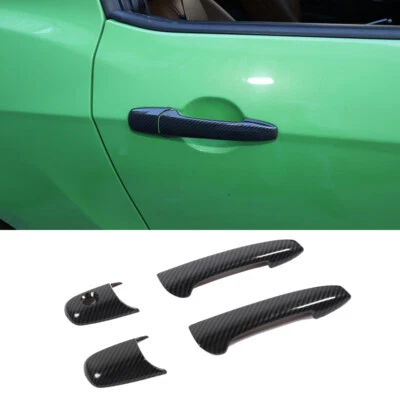 2pcs Car Door Handle Cover Trim Handles Carbon Fiber For Ford Mustang 2004-2014 Foto 1 de 4