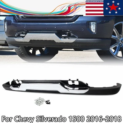 For Silverado 1500 2016-2018  w/Z71 Front Bumper Valance + Chrome Skid Plate Foto 1 de 4