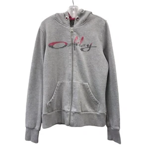 Oakley felpa con cappuccio donna piccola grigia tasche full zip - Foto 1 di 8