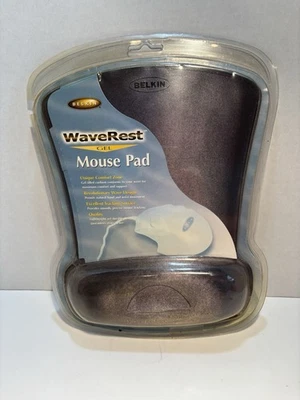 Belkin Wave Rest Gel Gaming Non-Slip Mouse Pad (Black) NEW Blue Package - Image 1 of 4