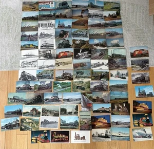 Lot of 75+ Vintage Postcards - All Trains - Steam Locomotives Diesel Depots - Picture 1 of 6