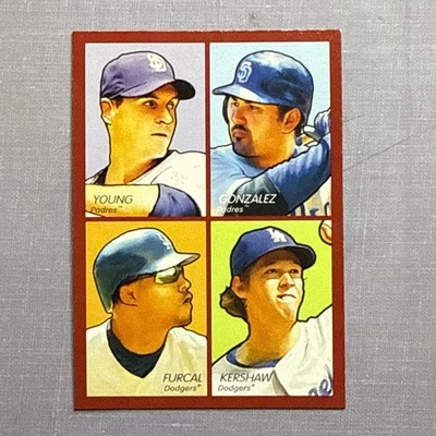 Cartão de beisebol 2009 UD Goudey 4 em 1 #72 Chris Young/Gonzalez/Kershaw/Furcal - Imagem 1 de 4