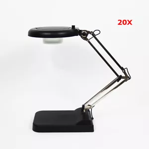 20X Magnifier Light Amplification Table Lamp LED Daylight Bright Magnify Glass - Picture 1 of 8