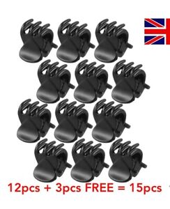 12 Mini Hair Claw Clips Clamps Small Plastic Black Hair Clip Grips Pins 1CM UK