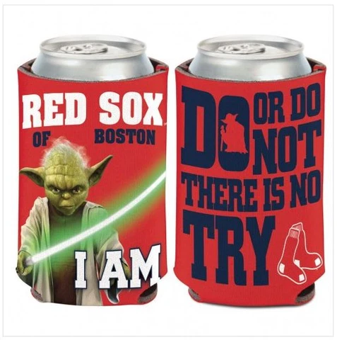 Boston Red Sox Yoda Can Cooler 12 oz. Star Wars Koozie Cover