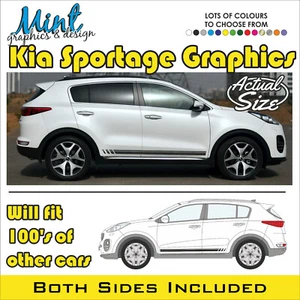 Calcomanías KIA SPORTAGE 4X4 rayas laterales GT LINE gráficos GRATIS P&P 012 - Imagen 1 de 4