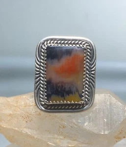 Agate ring Navajo sterling silver women men - Picture 1 of 10