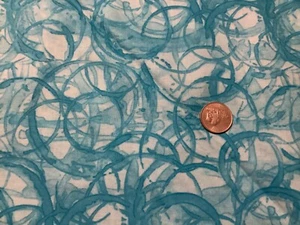 Edredón de cuarto de yarda 100 % algodón azul aguamarina 9”x44” - Imagen 1 de 1