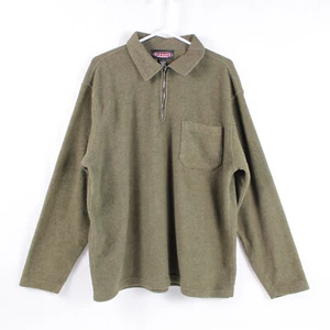 Vintage Old Navy Men's L Green Pullover Fleece Jacket 1/4 Zip Long Sleeve - Picture 1 of 5