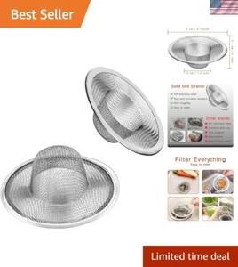 2.75" Stainless Steel Drain Strainer for Kitchens and Bathrooms - 2 Pack - Picture 1 of 10