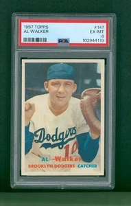 1957 Topps Baseball Card - #147 Al Walker, PSA 6 EXMT - Picture 1 of 2