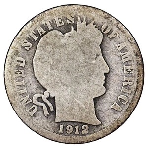 USA 10 cents 1912 Barber Dime Philadelphie Argent pièce de monnaie américaine - Imagen 1 de 2